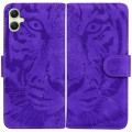 For Samsung Galaxy A05 Tiger Embossing Pattern Flip Leather Phone Case(Purple)
