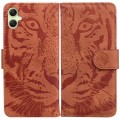 For Samsung Galaxy A05 Tiger Embossing Pattern Flip Leather Phone Case(Brown)
