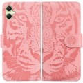 For Samsung Galaxy A05 Tiger Embossing Pattern Flip Leather Phone Case(Pink)