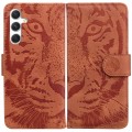 For Samsung Galaxy S24+ 5G Tiger Embossing Pattern Flip Leather Phone Case(Brown)