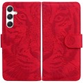 For Samsung Galaxy S24 5G Tiger Embossing Pattern Flip Leather Phone Case(Red)