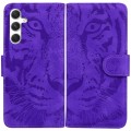 For Samsung Galaxy S24 5G Tiger Embossing Pattern Flip Leather Phone Case(Purple)