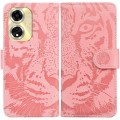 For OPPO A59 5G / A2M Tiger Embossing Pattern Flip Leather Phone Case(Pink)