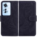 For OPPO Reno11 F Global Tiger Embossing Pattern Flip Leather Phone Case(Black)