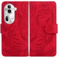 For OPPO Reno11 Pro 5G Global Tiger Embossing Pattern Flip Leather Phone Case(Red)