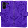 For Tecno Pova 5 Pro Tiger Embossing Pattern Flip Leather Phone Case(Purple)