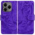 For Tecno Spark 20 Pro Tiger Embossing Pattern Flip Leather Phone Case(Purple)
