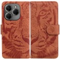 For Tecno Spark 20 Pro Tiger Embossing Pattern Flip Leather Phone Case(Brown)