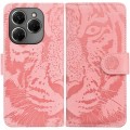 For Tecno Spark 20 Pro Tiger Embossing Pattern Flip Leather Phone Case(Pink)