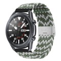 For Huawei Watch 4 / 4 Pro Nylon Braided Metal Buckle Watch Band(W White Green)