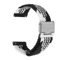 For Huawei Watch 4 / 4 Pro Nylon Braided Metal Buckle Watch Band(Z Black White)