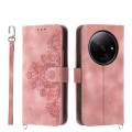 For Xiaomi Redmi A3 Skin-feel Flowers Embossed Wallet Leather Phone Case(Pink)