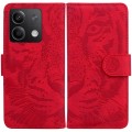 For Xiaomi Redmi Note 13 5G Tiger Embossing Pattern Leather Phone Case(Red)