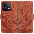 For Xiaomi Redmi Note 13 5G Tiger Embossing Pattern Leather Phone Case(Brown)