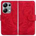 For Xiaomi Poco M6 Pro 4G Tiger Embossing Pattern Leather Phone Case(Red)
