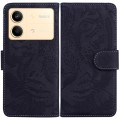 For Xiaomi Redmi Note 13R Pro Tiger Embossing Pattern Leather Phone Case(Black)