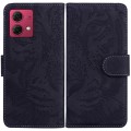 For Motorola Moto G84 Tiger Embossing Pattern Leather Phone Case(Black)