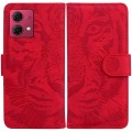 For Motorola Moto G84 Tiger Embossing Pattern Leather Phone Case(Red)