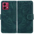 For Motorola Moto G84 Tiger Embossing Pattern Leather Phone Case(Green)