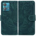 For Motorola Edge 40 Neo Tiger Embossing Pattern Leather Phone Case(Green)