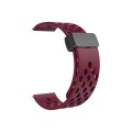 For Huawei Watch 4 / 4 Pro Magnetic Clasp Silicone Watch Band(Wine Red)