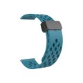 For Huawei Watch 4 / 4 Pro Magnetic Clasp Silicone Watch Band(Rock Cyan)