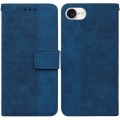 For iPhone SE 2024 Geometric Embossed Leather Phone Case(Blue)