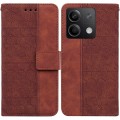 For Xiaomi Redmi Note 13 5G Geometric Embossed Leather Phone Case(Brown)