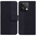 For Xiaomi Redmi Note 13 5G Geometric Embossed Leather Phone Case(Black)