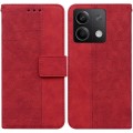 For Xiaomi Redmi Note 13 5G Geometric Embossed Leather Phone Case(Red)