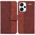 For Xiaomi Redmi Note 13 Pro+ 5G Geometric Embossed Leather Phone Case(Brown)