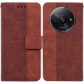 For Xiaomi Redmi A3 Geometric Embossed Leather Phone Case(Brown)