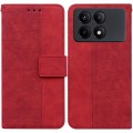 For Xiaomi Redmi K70E / Poco X6 Pro Geometric Embossed Leather Phone Case(Red)