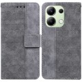 For Xiaomi Redmi Note 13 4G Global Geometric Embossed Leather Phone Case(Grey)