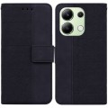 For Xiaomi Redmi Note 13 4G Global Geometric Embossed Leather Phone Case(Black)