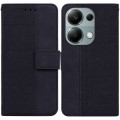 For Xiaomi Redmi Note 13 Pro 4G Geometric Embossed Leather Phone Case(Black)