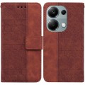 For Xiaomi Poco M6 Pro 4G Geometric Embossed Leather Phone Case(Brown)