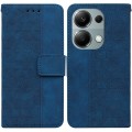 For Xiaomi Poco M6 Pro 4G Geometric Embossed Leather Phone Case(Blue)