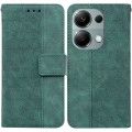 For Xiaomi Poco M6 Pro 4G Geometric Embossed Leather Phone Case(Green)