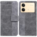 For Xiaomi Redmi Note 13R Pro Geometric Embossed Leather Phone Case(Grey)