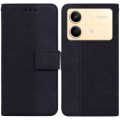 For Xiaomi Redmi Note 13R Pro Geometric Embossed Leather Phone Case(Black)
