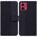 For Motorola Moto G84 Geometric Embossed Leather Phone Case(Black)