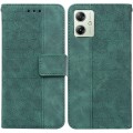 For Motorola Moto G54 Geometric Embossed Leather Phone Case(Green)