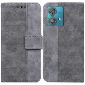For Motorola Edge 40 Neo Geometric Embossed Leather Phone Case(Grey)