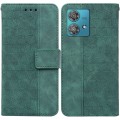 For Motorola Edge 40 Neo Geometric Embossed Leather Phone Case(Green)