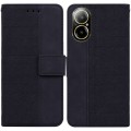 For Realme C67 4G Global Geometric Embossed Leather Phone Case(Black)