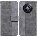 For Realme 12 5G Geometric Embossed Leather Phone Case(Grey)