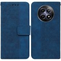 For Realme 12 5G Geometric Embossed Leather Phone Case(Blue)