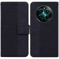 For Realme 12+ Geometric Embossed Leather Phone Case(Black)