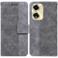 For OPPO A59 5G / A2M Geometric Embossed Leather Phone Case(Grey)